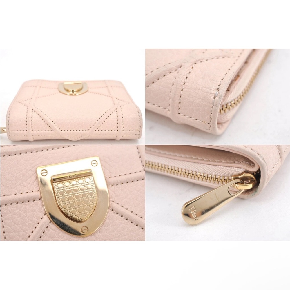 Christian Dior Cannage Tan Leather Compact Wallet EUC - Picture 8 of 11